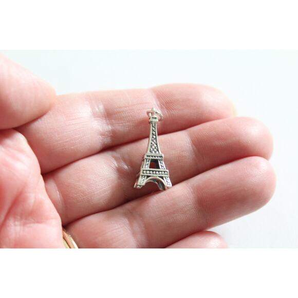 Sterling Silver Eiffel Tower Charm, Paris Eiffel Tower Charm - Picture 2 of 4